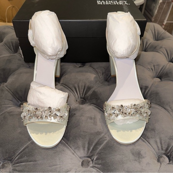 New Badgley Mischka Tempest Embellished Block-Heel Sandal - Picture 3 of 6